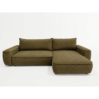 Canapé d'angle convertible 3 places en tissu chenille, HONORE BOBOCHIC