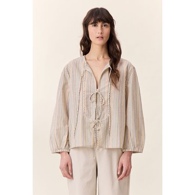Blouse rayée manches longues, liens à nouer, CARSA LEON & HARPER