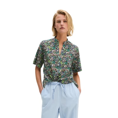Blouse relaxed en voile de coton imprimé MARC O'POLO