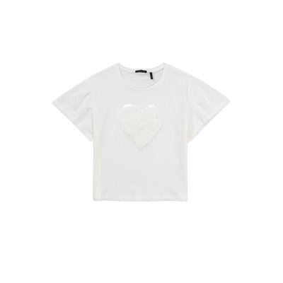 T-shirt coton bio coeur en relief IKKS