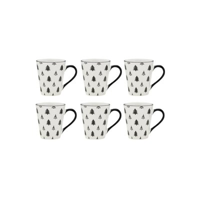 Vaisselle sapin en porcelaine noires et blanches (lot de 6) Tasse AUBRY GASPARD