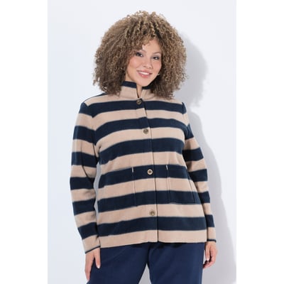 Veste en polaire à rayures, col montant ULLA POPKEN