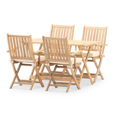 Salon de jardin, 4 chaises, JAVA LIGHT DEFORA HOME