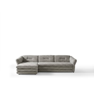 Canapé d'angle fixe 4 places en tissu chiné, MARBLE BOBOCHIC