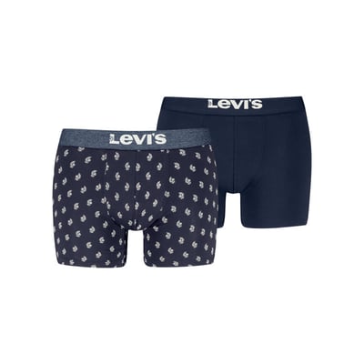 Lot de 2 boxers courts bleus en coton avec ceinture élastiquée LEVI'S