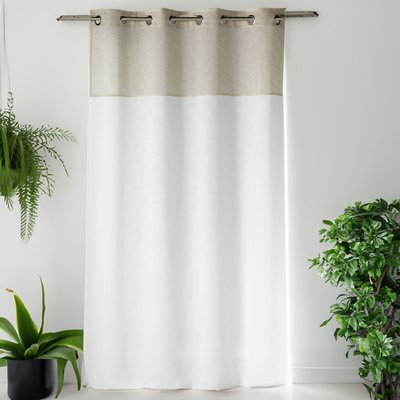 Voilage blanc  - Effet lin bi-ton tamisant HOME MAISON