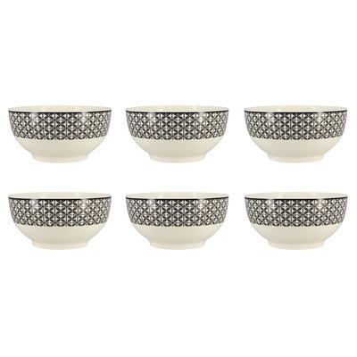 Lot de 6 bols en porcelaine 50cl, GRAPHIK NOVASTYL