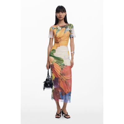 Robe midi en tulle à fleurs DESIGUAL