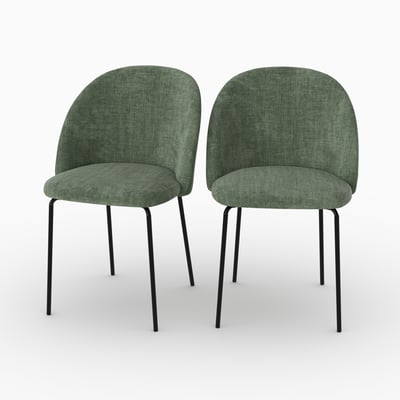 Lot de 2 chaises en tissu texturé - KARL MAISON PAVANE