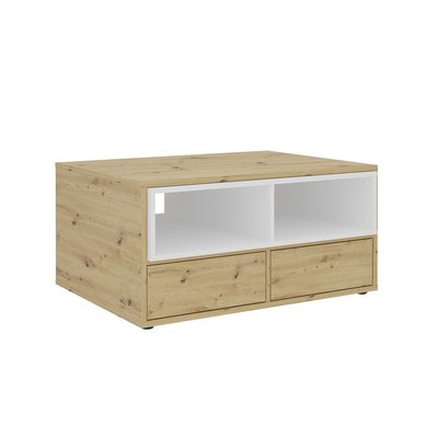 Table basse 2 tiroirs et 1 élément coulissant Monza - L91,8 x H45 cm CALICOSY