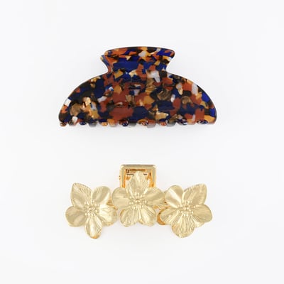 Set de 2 pinces écaille et dorée BALABOOSTE