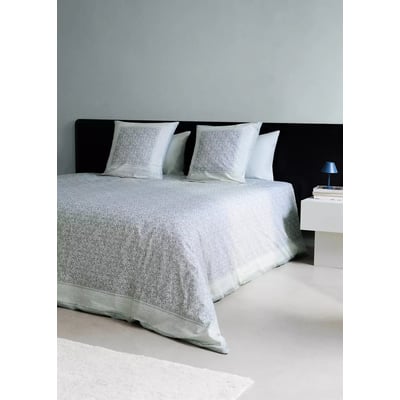 Housse de couette percale fleur décorative frise rayures Lit 150/160 cm MANGO HOME
