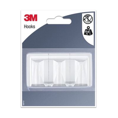 Crochet Adhésif Rectangulaire X 3 Blanc Gm 3M