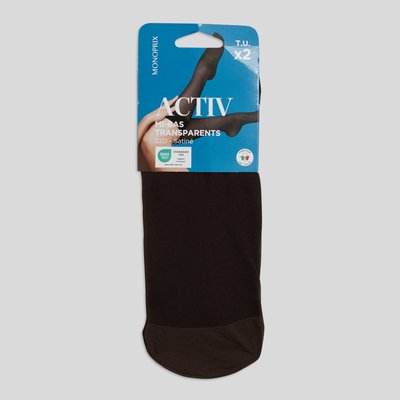 Lot de 2 paires de mi-bas voile résistant ACTIV MONOPRIX