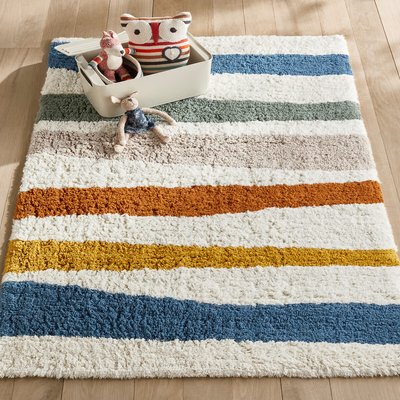 Tapis enfant rayé en coton bio, Strat AM.PM
