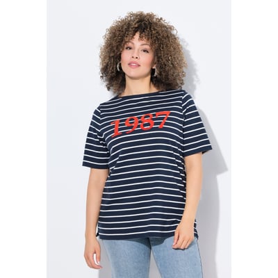 T-shirt rayé, flocage 1987 ULLA POPKEN