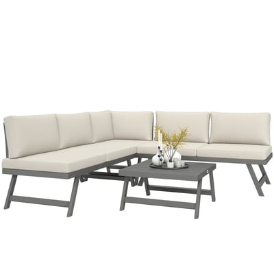 Ensemble de canapés de jardin Polyester Beige OUTSUNNY