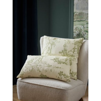 Housse de coussin esprit jouy en coton et lin CYRILLUS