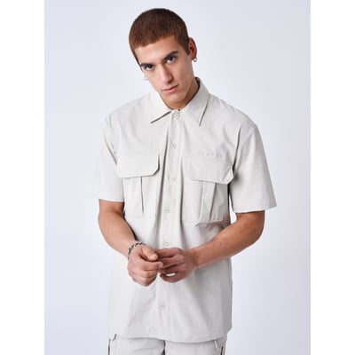 Chemise manches courtes uni texturé PROJECT X