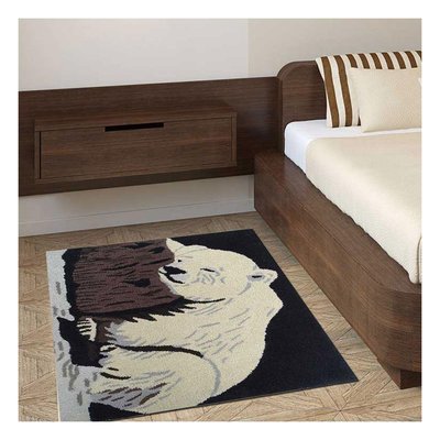 Tapis enfant fait main en laine OURS UN AMOUR DE TAPIS