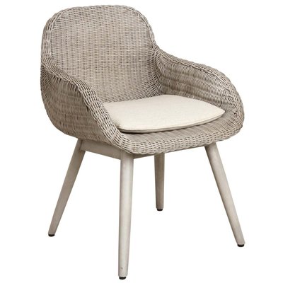 Fauteuil en rotin gris et bois AUBRY GASPARD