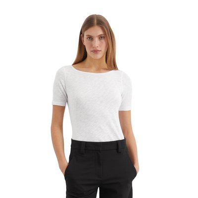 T-shirt en jersey slub regular à encolure bateau MARC O'POLO