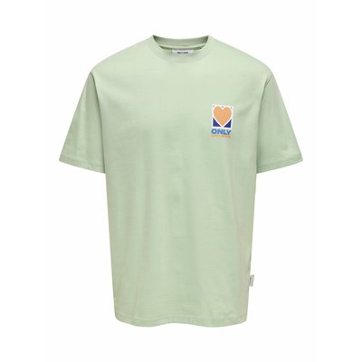 T-shirt larga, coração atrás ONLY & SONS