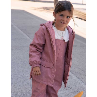 Parka en caoutchouc rembourrée avec capuche et imprimé floral ZIPPY