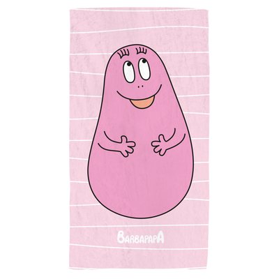 Drap de plage imprimé 100% coton, PINK BARBAPAPA