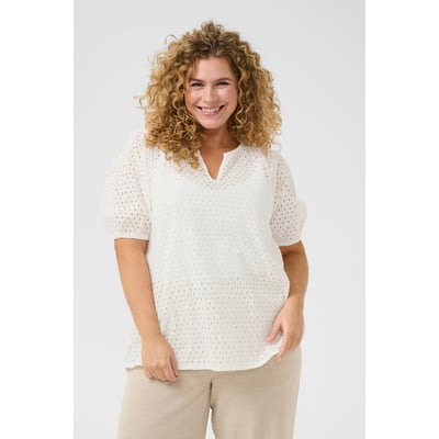 Blouse with short sleeve KAFFE CURVE