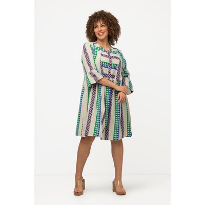 Robe tunique. Imprimé ethnique. Col tunisien ULLA POPKEN