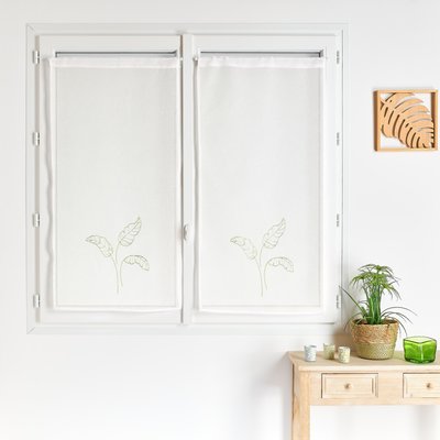 Paire voilages motif feuilles bananes HOME MAISON