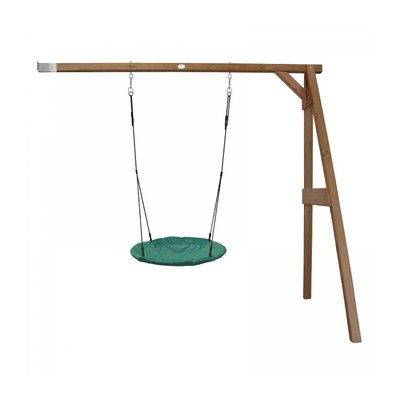 AXI Portique mural en bois  Marron avec balancoire siege nid rond AXI HOUSE