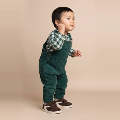 Salopette longue en velours unie en coton BIO GOTS BOUT'CHOU