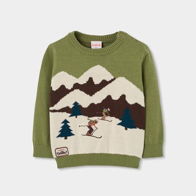 Pull garçon imprimé skieurs BOBOLI