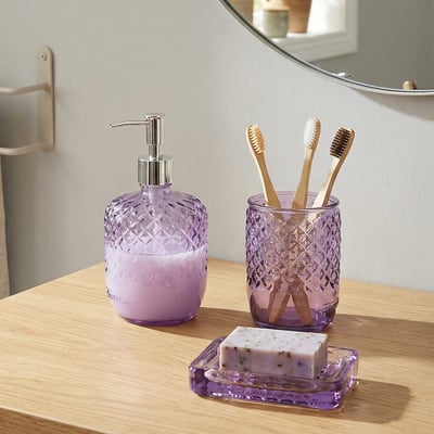 Set accessoires salle de bain en verre recyclé DIAMOND SENSEI MAISON