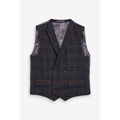 Gilet de costume à carreaux et liserés NEXT