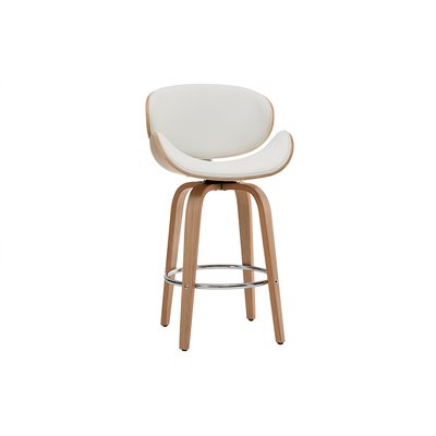 Tabouret de bar scandinave pivotant H65 cm WALNUT MILIBOO