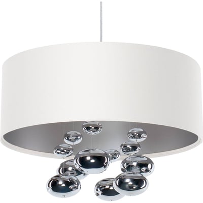 Suspension ronde en tissu et boules argentées Bubble Light BPS KONCEPT