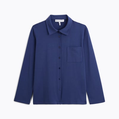 Chemise col classique en jersey LES BASIQUES LAURENCE TAVERNIER
