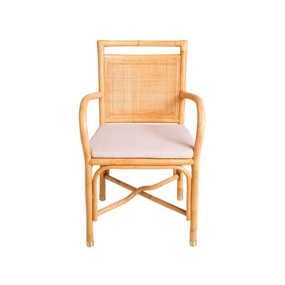 Fauteuil de table rotin et velours RIVIERA KOK