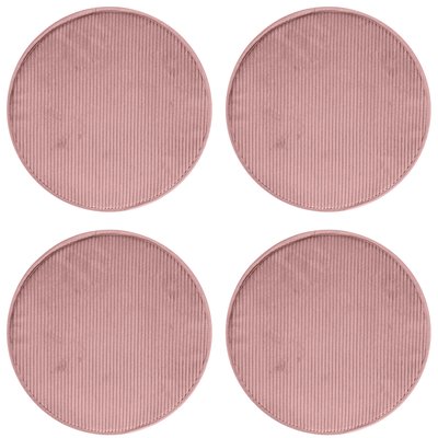 Galettes de chaise velours rondes INGA-lot de 4 MAGMA HEIMTEX