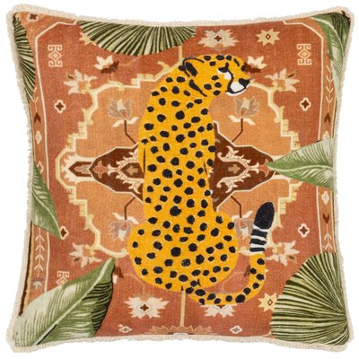 Kilim Cheetah Velvet Filled Cushion FURN.