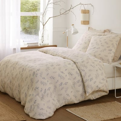 Housse De Couette 260x240 + 2 Taies D'oreiller Imprimées 100% Gaze De Coton DECORATIE