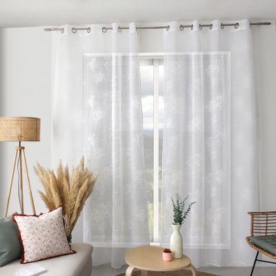 Voilage à jacquard coupé aux impressions végétales HOME MAISON