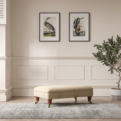 Emeline Soft Brushed Footstool with Castor Legs ÉDITÉ