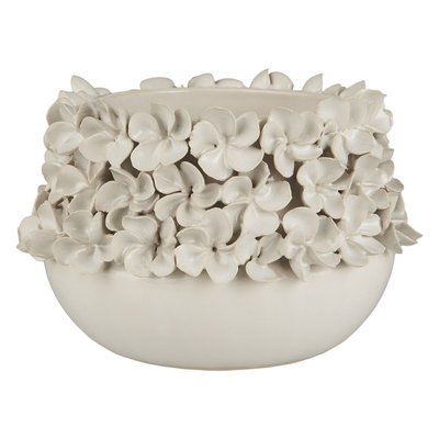 Cache-pot décoratif céramique fleurs relief IB LAURSEN