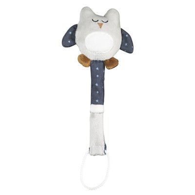 Attache-tétine bébé en coton chouette SAUTHON
