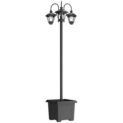 Lampadaire d'extérieur ABS Noir OUTSUNNY