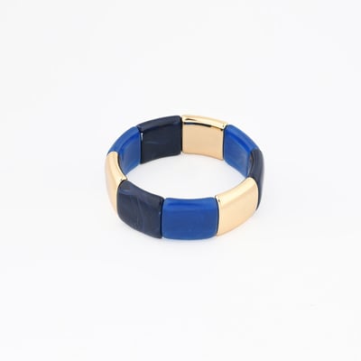 Bracelet élastique bleu et doré BALABOOSTE